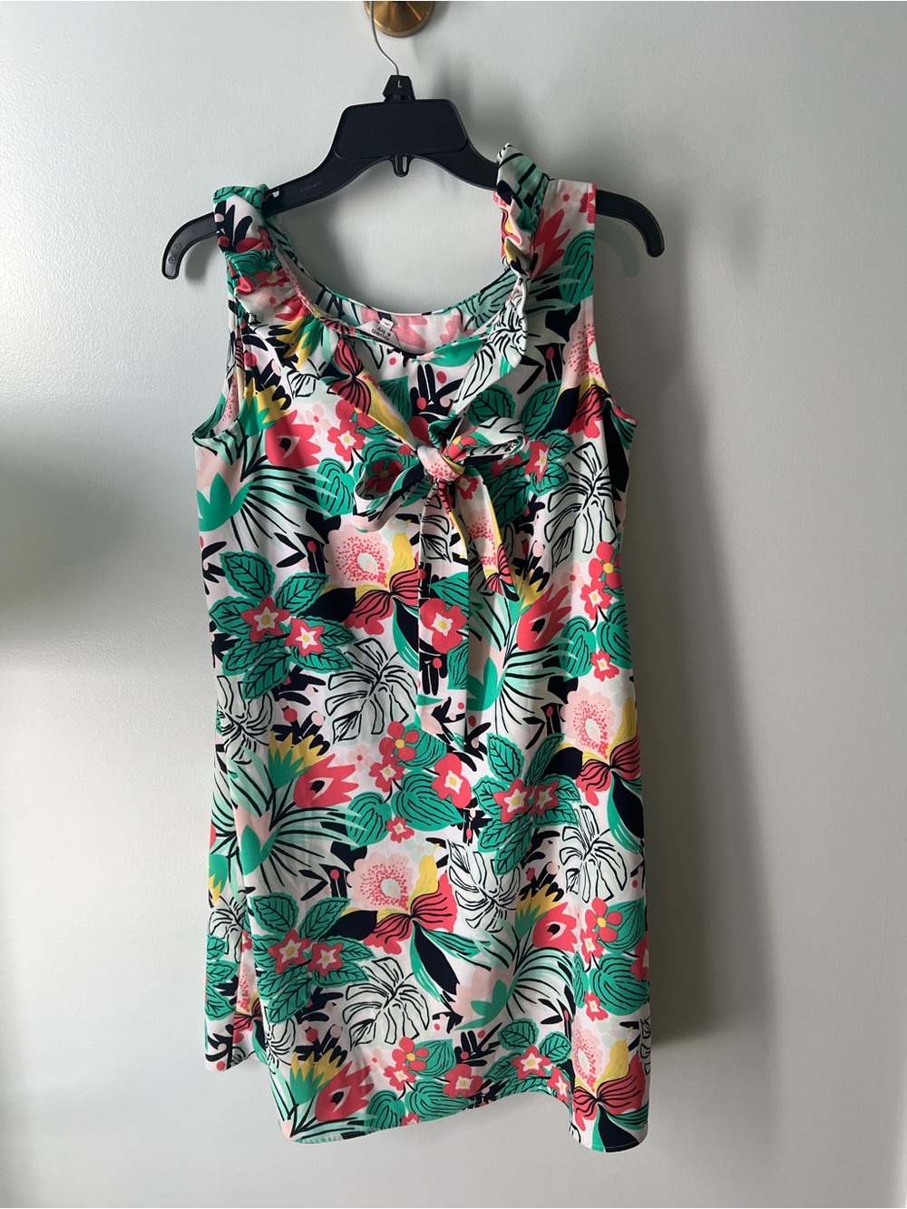 crown & ivy Tropical Floral Sleeveless Dress in Pink, Green & Yellow - Picture 2 of 3